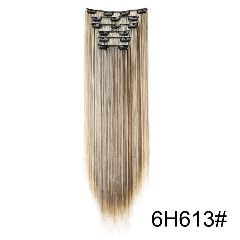 Long Straight Hair Extensions Seamless 60cm Clip In Set