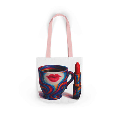 Canvas Tote Bag with 5-Color Straps & Sleek Black Lining