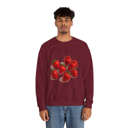 Strawberry Sweatshirt – Cozy Unisex Crewneck for Fall