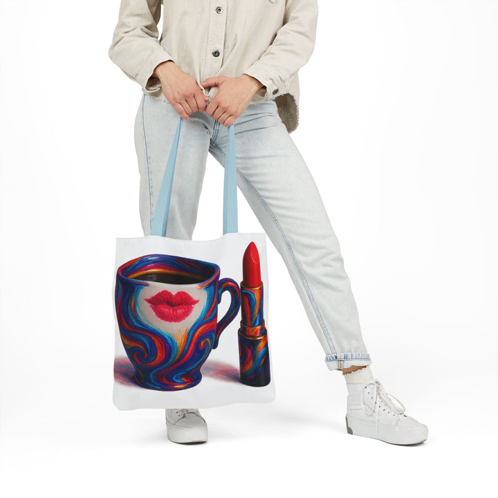 Canvas Tote Bag with 5-Color Straps &amp; Sleek Black Lining