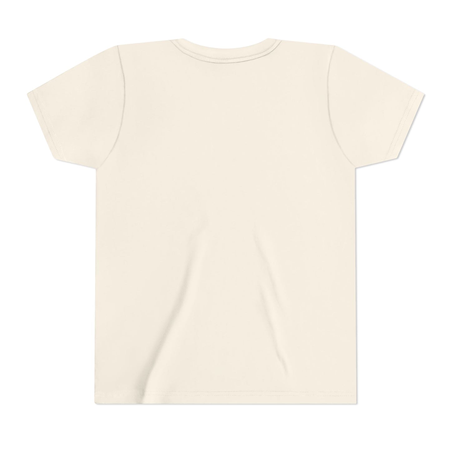 Back to School Youth Tee in cream, back view
