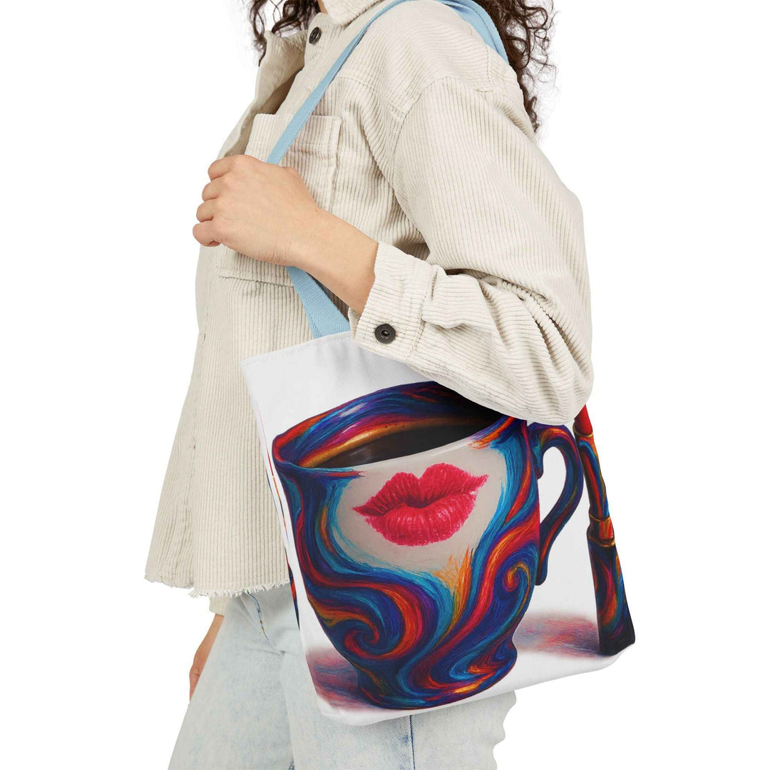 Canvas Tote Bag with 5-Color Straps &amp; Sleek Black Lining