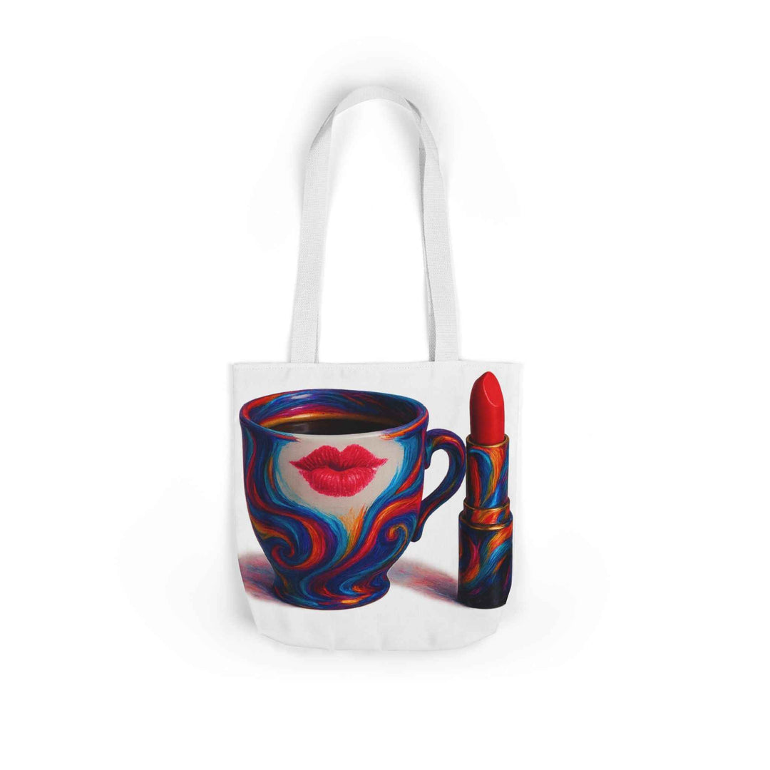 Canvas Tote Bag with 5-Color Straps &amp; Sleek Black Lining