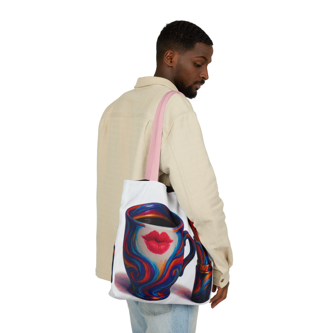 Canvas Tote Bag with 5-Color Straps &amp; Sleek Black Lining