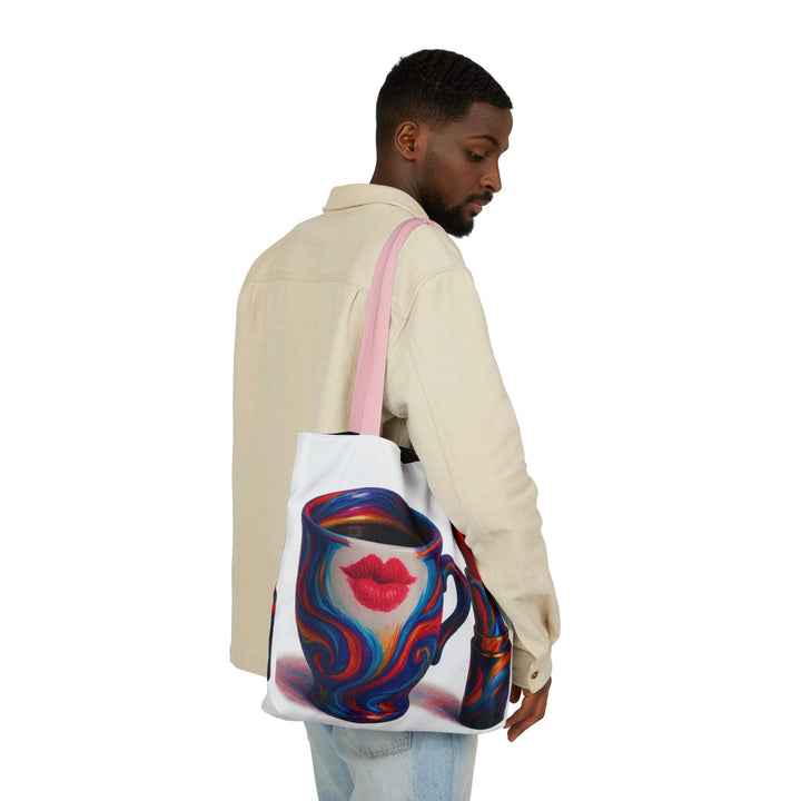 Canvas Tote Bag with 5-Color Straps &amp; Sleek Black Lining