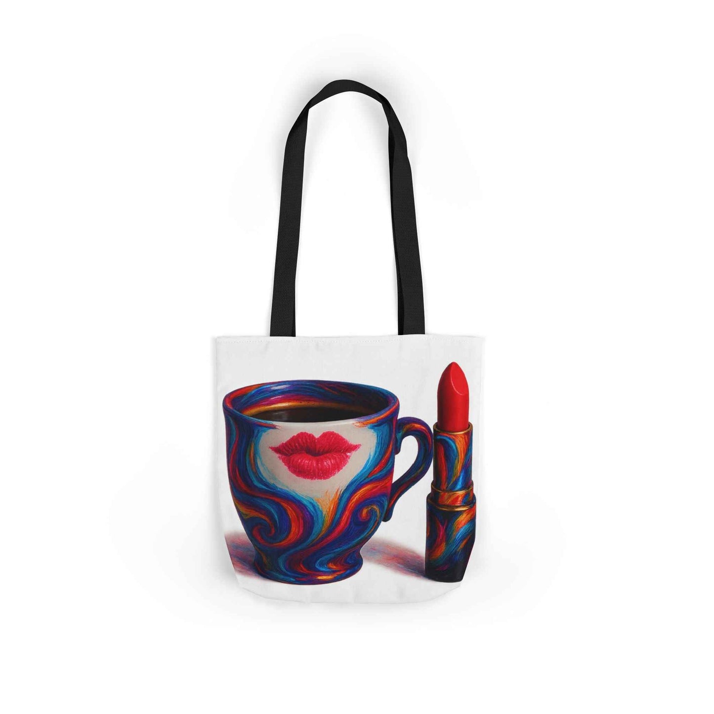 Canvas Tote Bag with 5-Color Straps & Sleek Black Lining