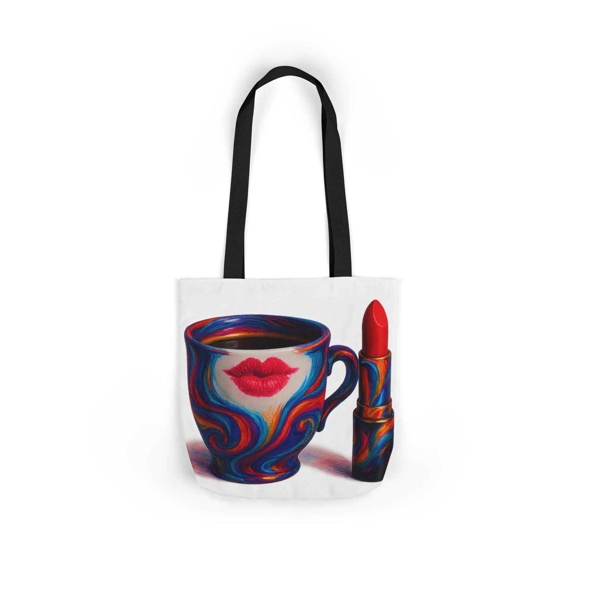 Canvas Tote Bag with 5-Color Straps & Sleek Black Lining