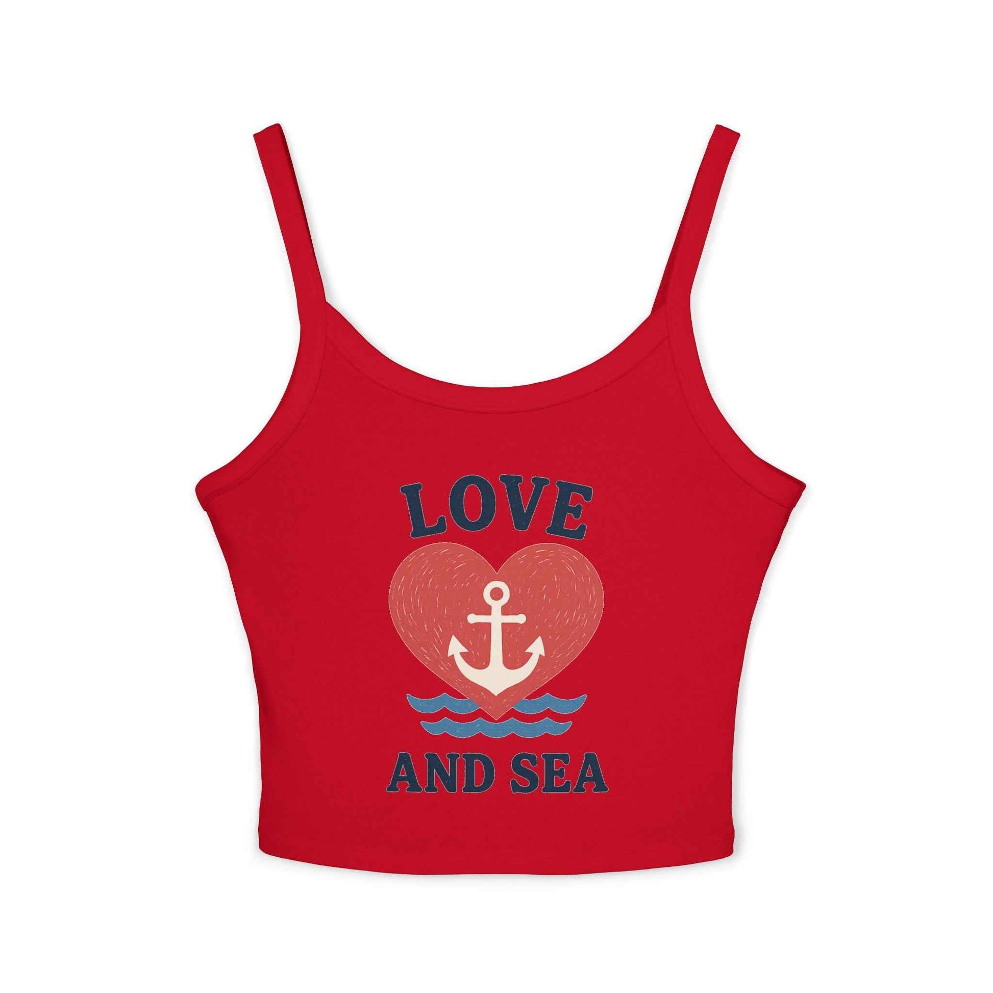 Love and Sea Tank Top – Cute Spaghetti Strap Summer Shirt