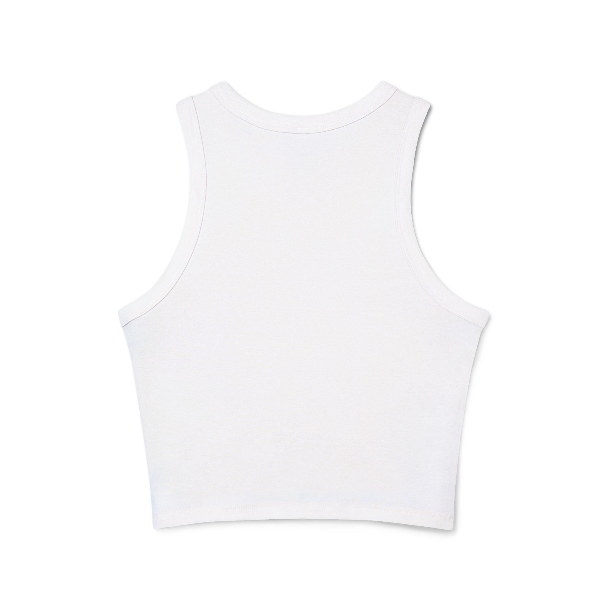 Women's Floral Quote Racer Tank – Ribbed Summer Fit