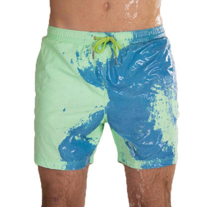 Men’s Color-Changing Beach Shorts – Quick-Dry Swim