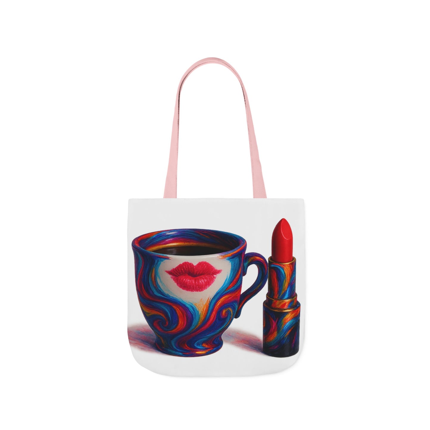 Canvas Tote Bag with 5-Color Straps & Sleek Black Lining