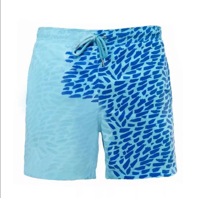 Men’s Color-Changing Beach Shorts – Quick-Dry Swim