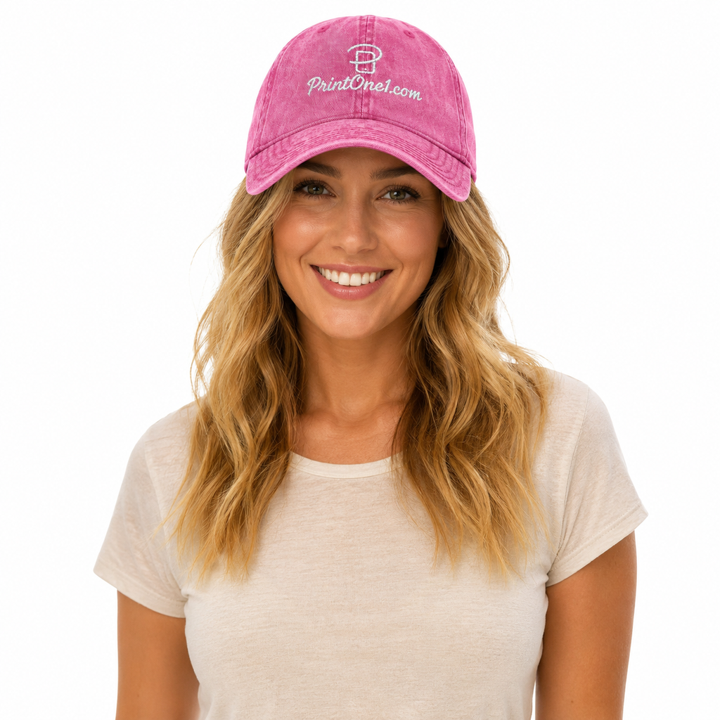 Vintage Embroidered Hat - Washed Cotton Cap for Outings