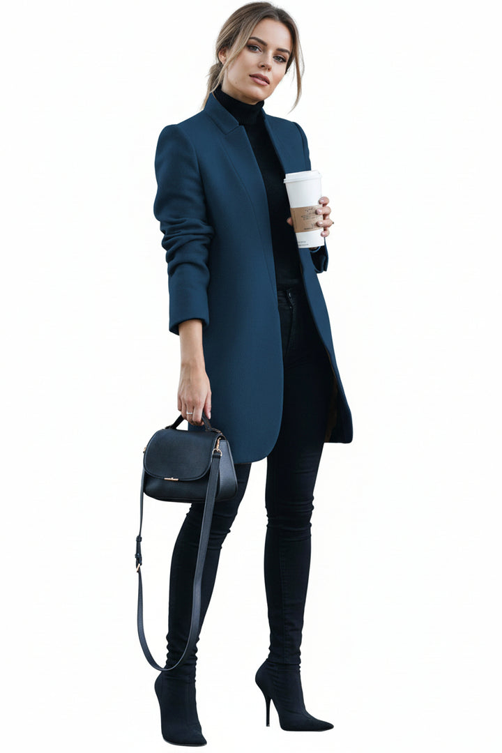 women wool coat fashionable autumn street look