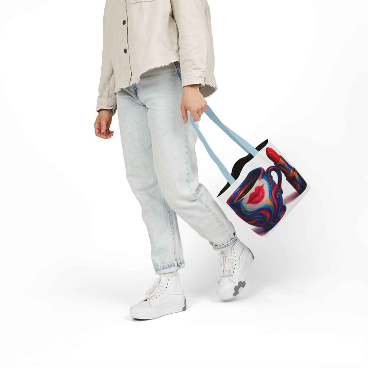 Canvas Tote Bag with 5-Color Straps &amp; Sleek Black Lining