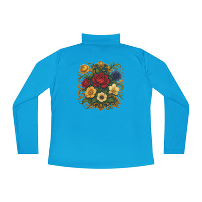 Floral Ladies Quarter-Zip Pullover – Get Cozy