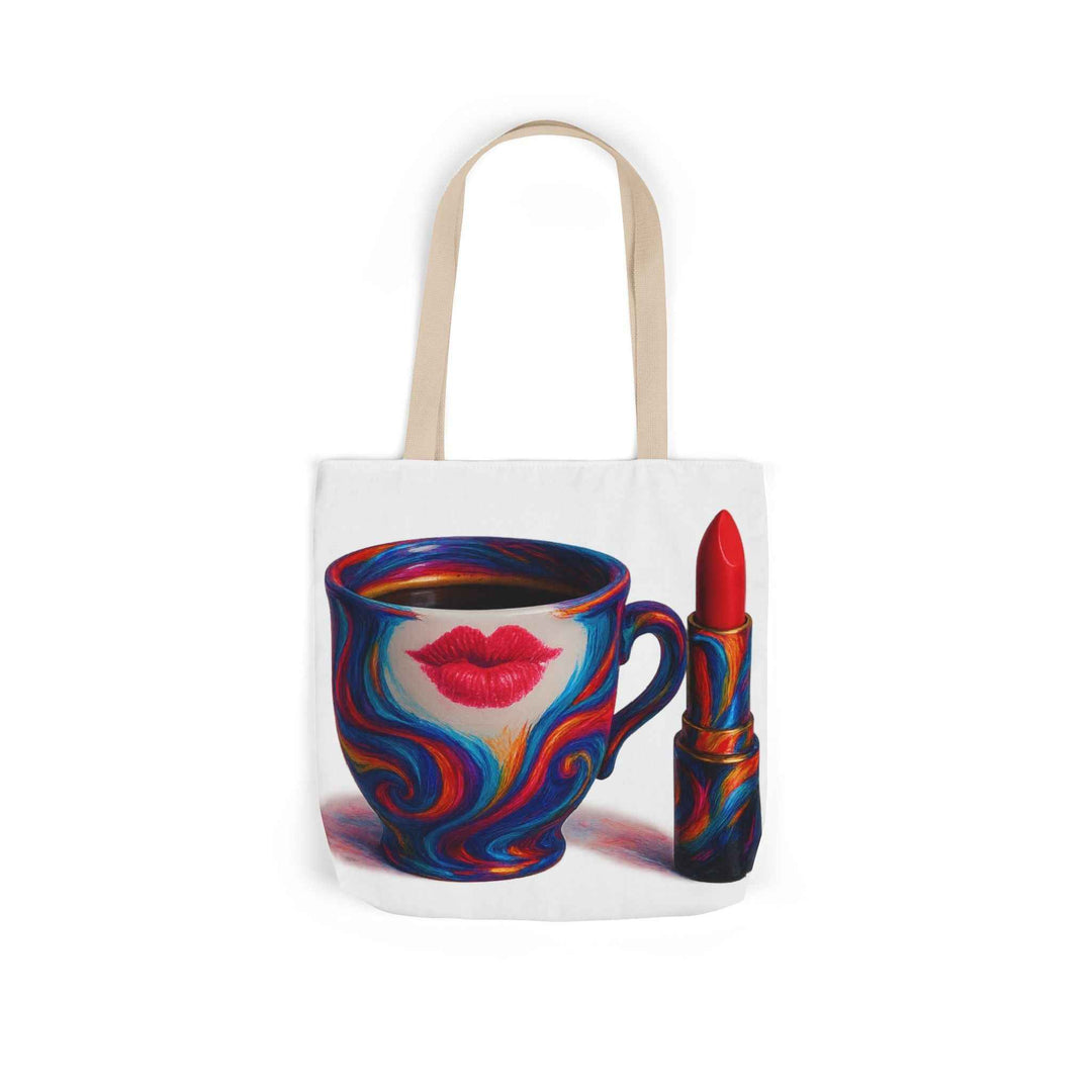 Canvas Tote Bag with 5-Color Straps &amp; Sleek Black Lining