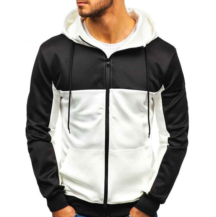 Men’s Hooded Cardigan – Casual Stitching, Warm &amp; Stylish