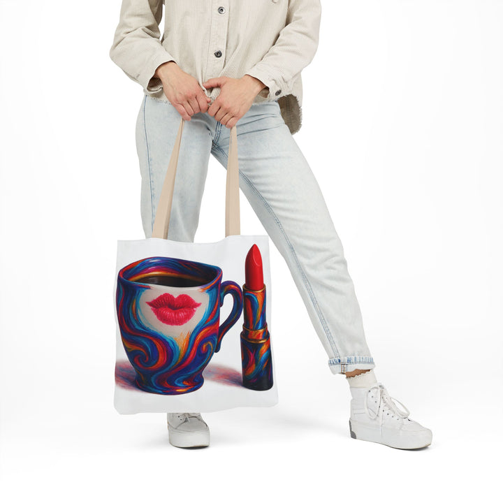 Canvas Tote Bag with 5-Color Straps &amp; Sleek Black Lining