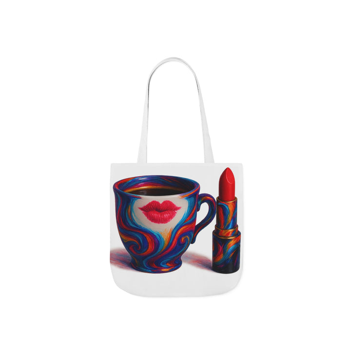 Canvas Tote Bag with 5-Color Straps &amp; Sleek Black Lining