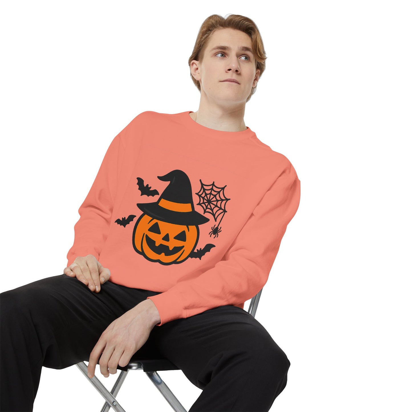 Cozy Halloween Pumpkin Sweatshirt – Unisex Fall Style