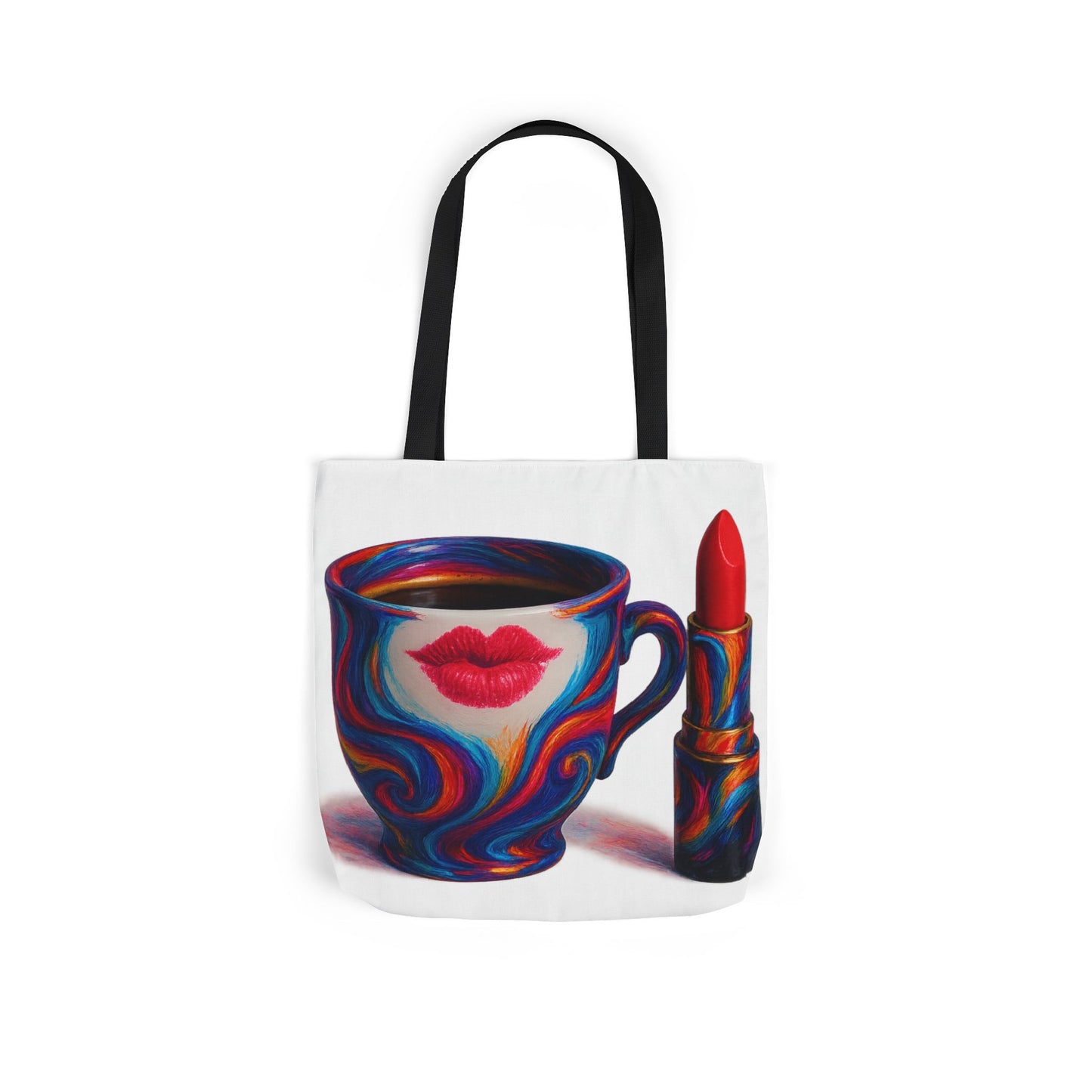 Canvas Tote Bag with 5-Color Straps & Sleek Black Lining