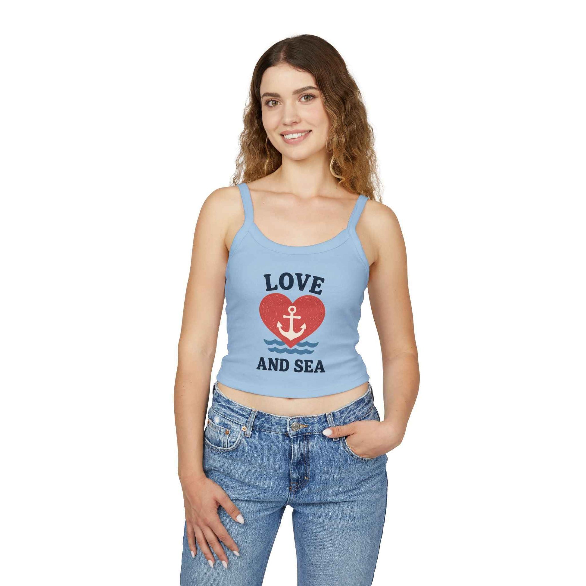 Love and Sea Tank Top – Cute Spaghetti Strap Summer Shirt