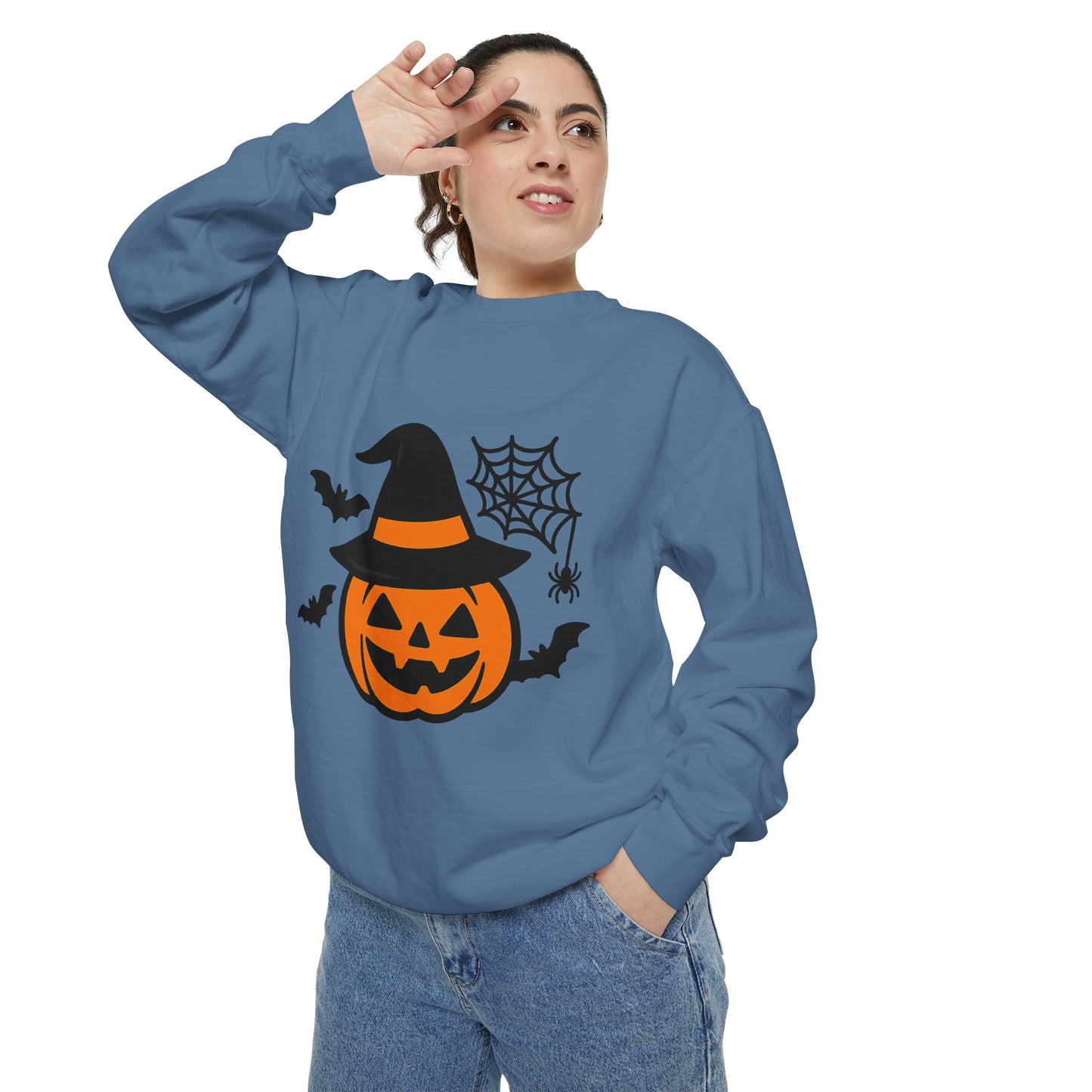 Cozy Halloween Pumpkin Sweatshirt – Unisex Fall Style