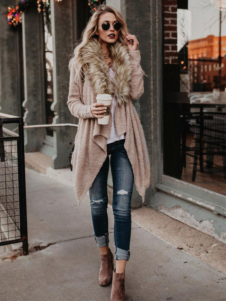Fur collar detail women&