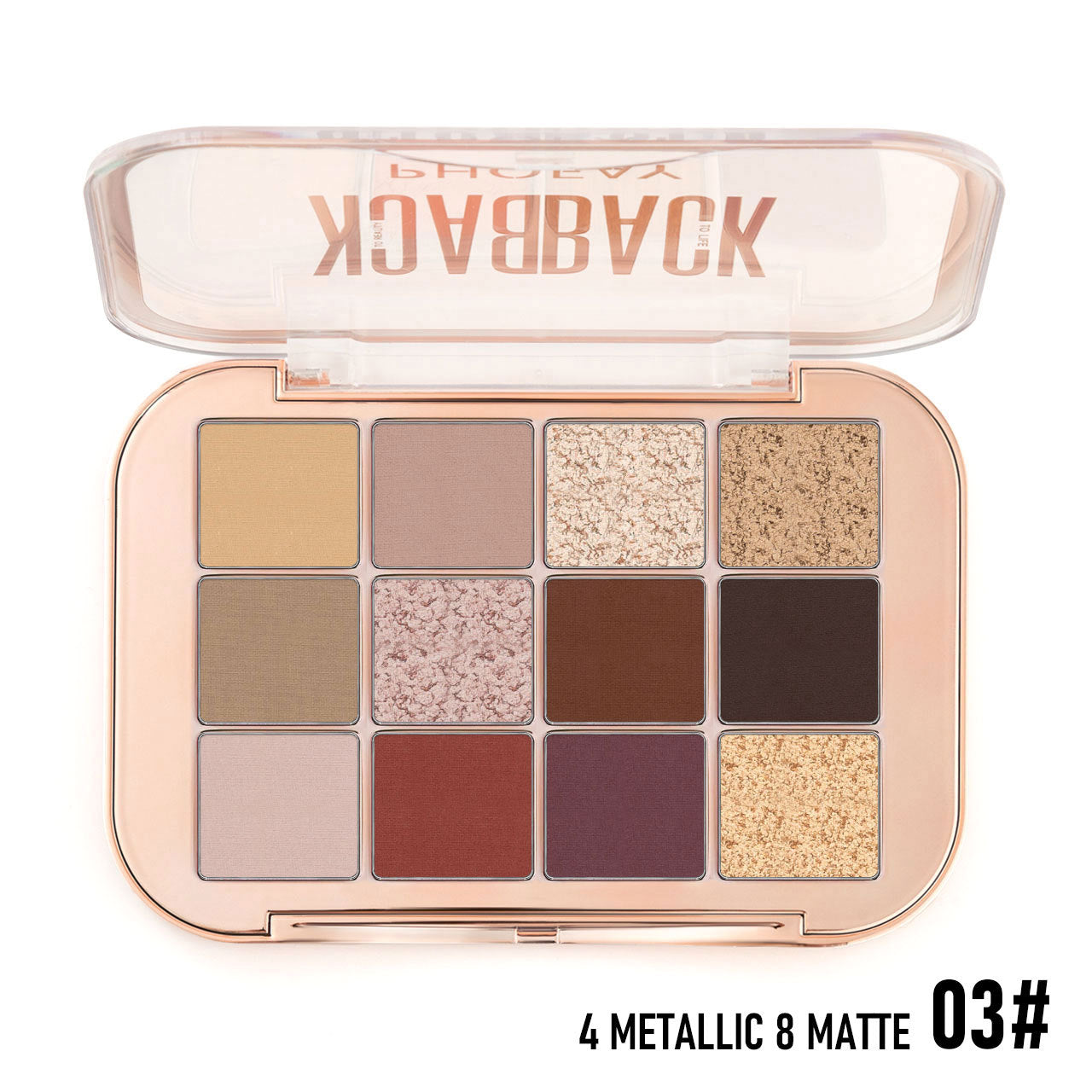 PHOFAY 12-Color Eyeshadow Palette – Matte & Metallic