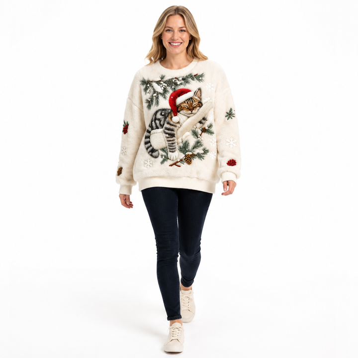 Christmas Sweatshirt Womens 3D Print Cozy Gift Pullover