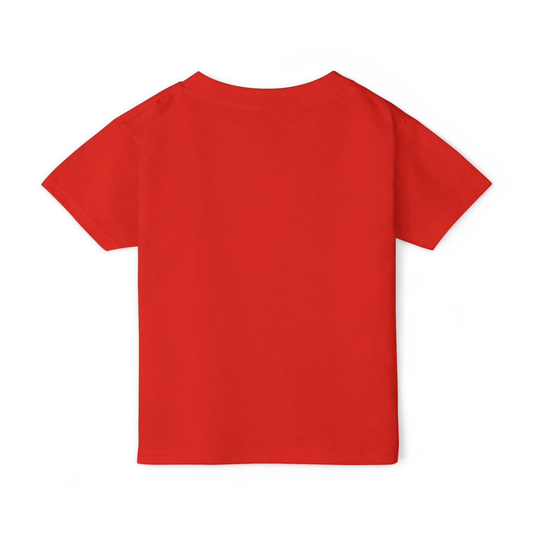 Red toddler short sleeve cotton t-shirt back view