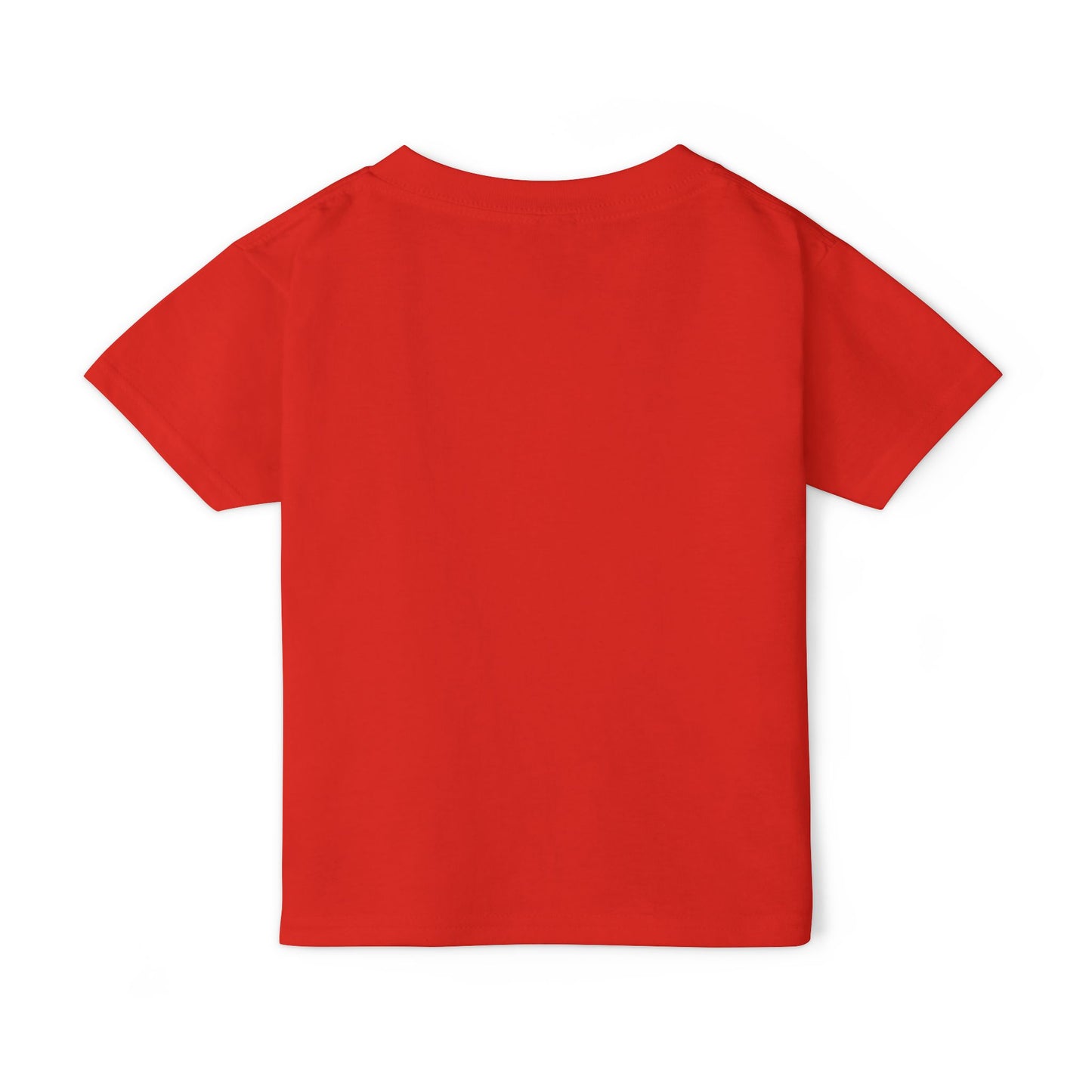 Red toddler short sleeve cotton t-shirt back view