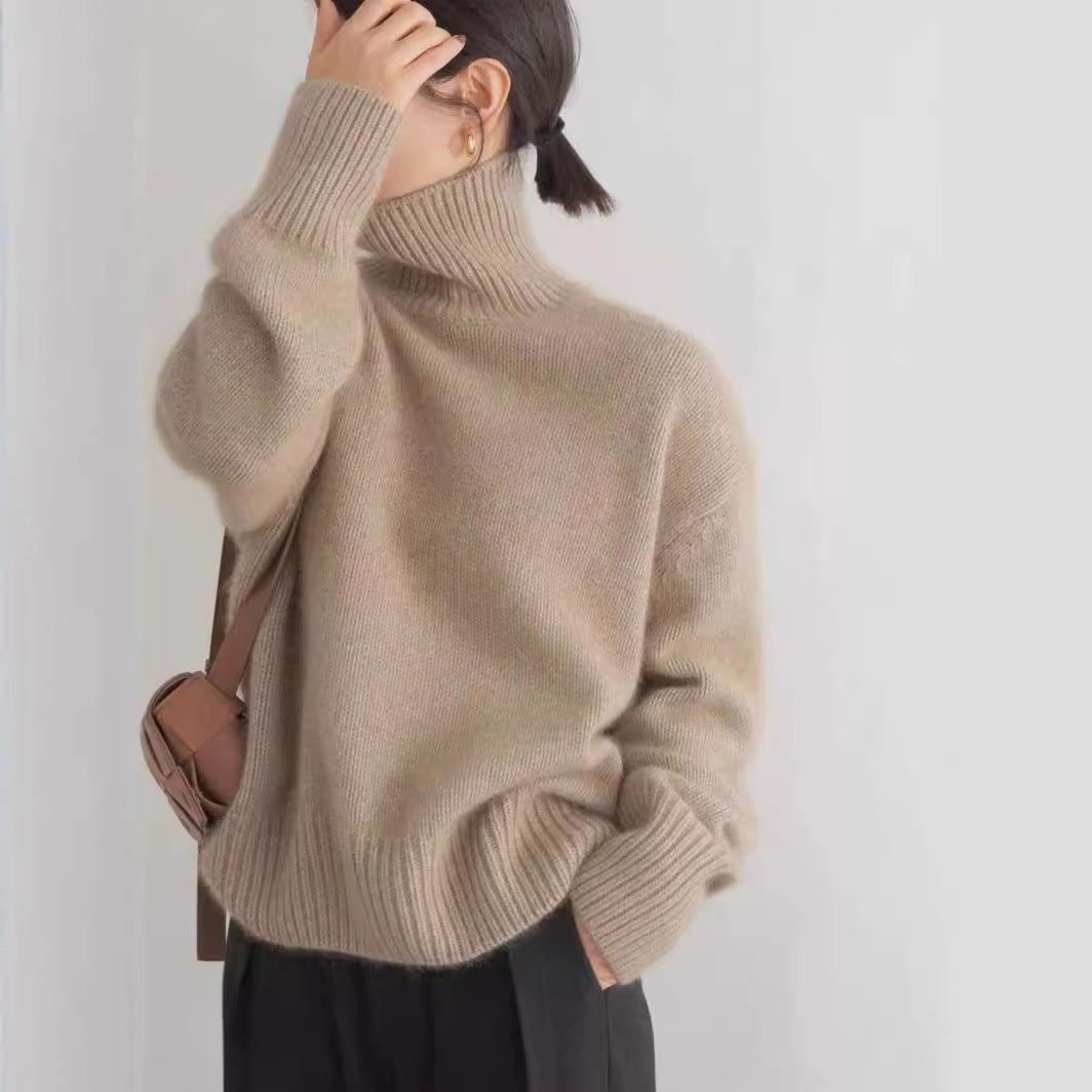 High Neck Sweater Women - Knitted Winter Pullover Layer