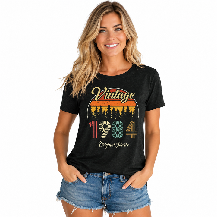 Vintage 1984 Women’s Top - Letter Print Party Tee