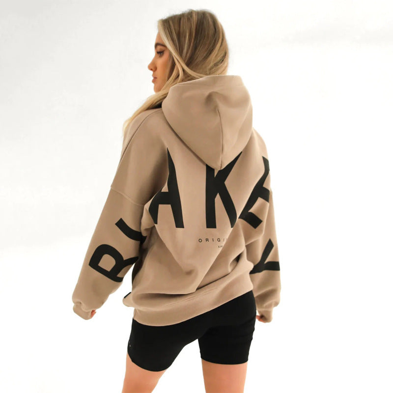 Printed Thickened Hoodie - Plush Street Fit, Bold Print