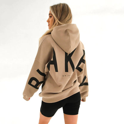 Printed Thickened Hoodie - Plush Street Fit, Bold Print
