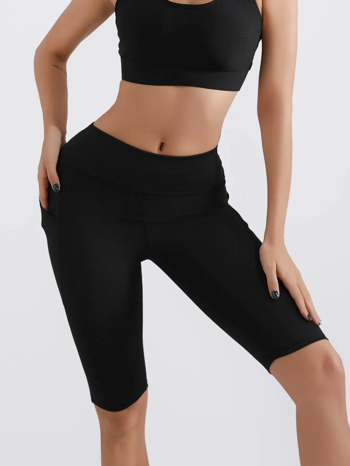 seamless workout shorts flexible stretch motion shot