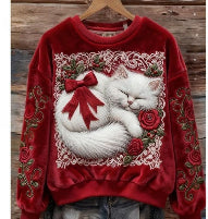 Women's Flannel Hoodie - Cozy 3D Christmas Pullover Top