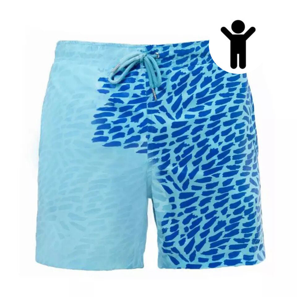 Men’s Color-Changing Beach Shorts – Quick-Dry Swim