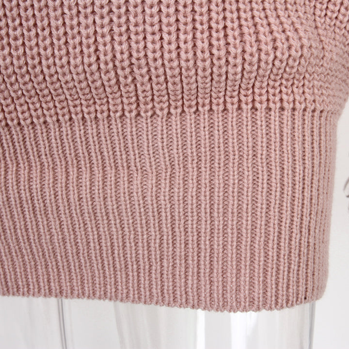 Knitted Sweater Dress for Women with Lantern Sleeves