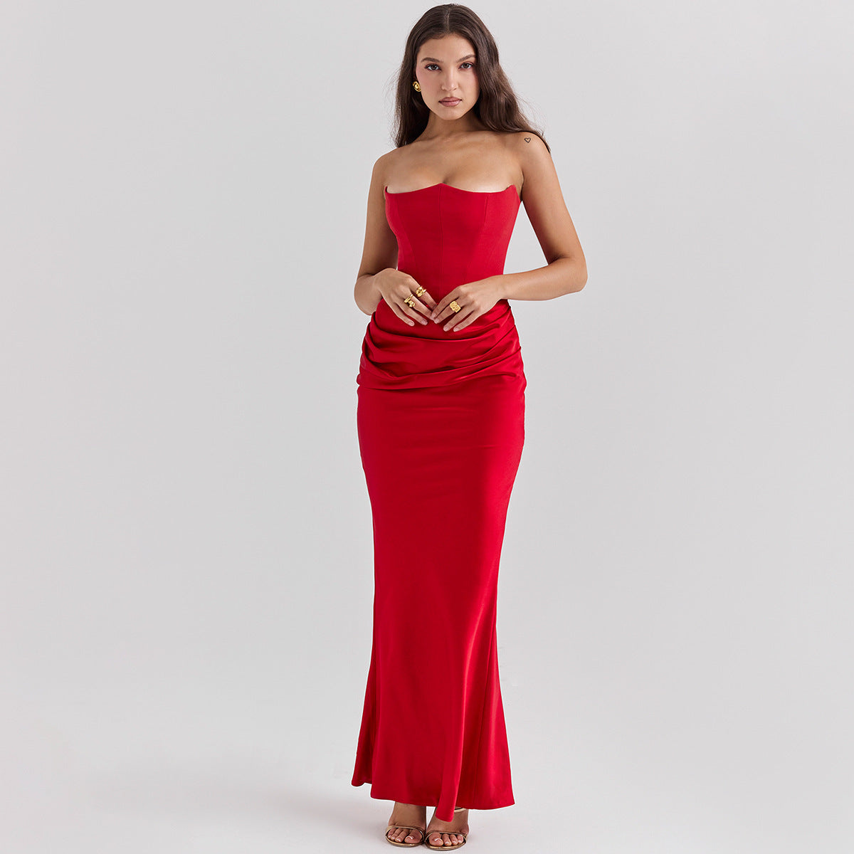 Slim Tube Top Long Dress – Sexy Backless Evening Gown