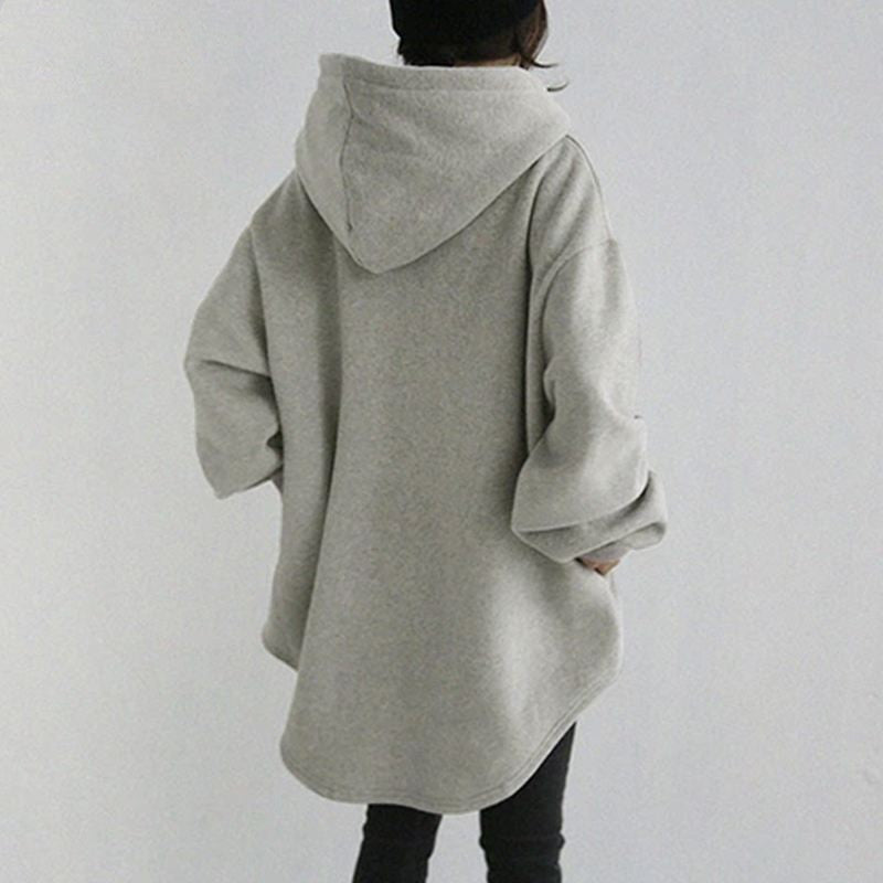 women hooded loose sweatshirt oversized hoodie side profile fit