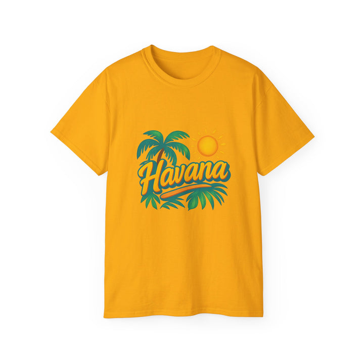 Yellow t-shirt with &
