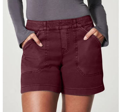 Women’s High-Waist Cotton-Linen Shorts – Stretch