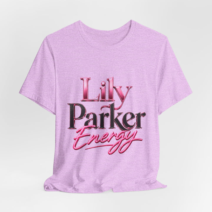 Light purple t-shirt with &