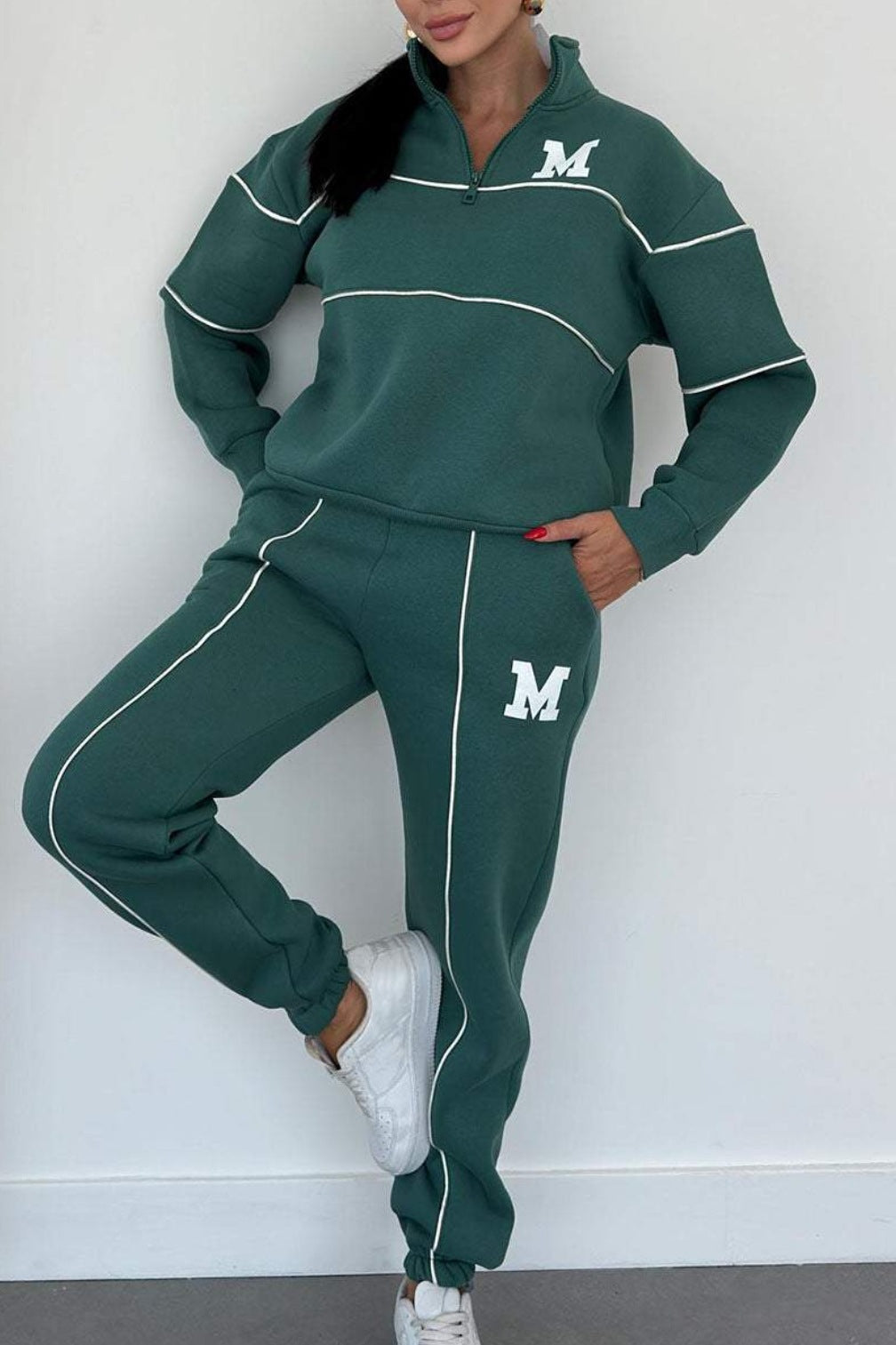 Womens 2 Piece Lounge Set Hoodie Style Sweatpants Set