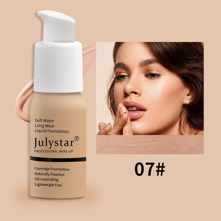 Daily makeup foundation with matte finish, smooth coverage, and natural skin appearance