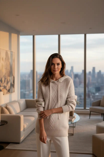 Knitted Jacquard Sweater Women Long Sleeve Comfort Knitwear
