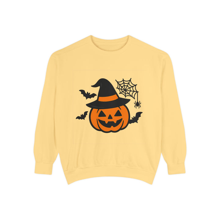 Close-up of ring-spun cotton polyester sweatshirt surface with visible seams and ribbed trim around the garment details view.